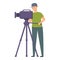 Cameraman news production icon cartoon vector. Media host