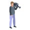 Cameraman shoot icon, isometric style