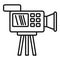 Cameraman video camera icon, outline style