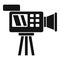Cameraman video camera icon, simple style