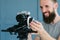 Cameraman video shooting equipment broadcast blog