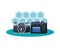 Cameras digital technology isolated icons