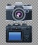 Cameras digital technology isolated icons