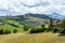 Camerino in Italy Marche over colourful fields