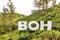 CAMERON HIGHLANDS, MALAYSIA, APRIL 6, 2019: BOH Sungai Palas Tea center offers scenic view with cafe and shop, popular tourism