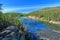 Cameron River Valley below the Falls with Canadian Shield and Boreal Forest, Hidden Lake Territorial Park, Northwest Territories,