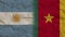 Cameroon and Argentina Flags Together, Crumpled Paper Effect 3D Illustration