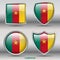 Cameroon Flag in 4 shapes collection with clipping path