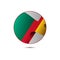 Cameroon flag button with shadow on a white background. Vector illustration.