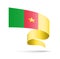 Cameroon flag in the form of wave ribbon.
