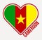 Cameroon heart flag badge.