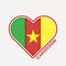 Cameroon heart flag badge.