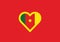 Cameroon heart shape love symbol national flag