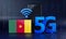 Cameroon Ready for 5G Connection Concept. 3D Rendering Smartphone Technology Background