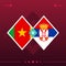 Cameroon, serbia world football 2022 match versus on red background. vector illustration