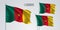 Cameroon waving flag set of vector illustration