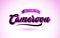 Cameroon Welcome to Creative Text Handwritten Font with Purple Pink Colors Design