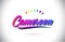 Cameroon Welcome To Word Text with Creative Purple Pink Handwritten Font and Swoosh Shape Design Vector