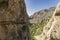 Caminito del Rey mountain hiking trail. Malaga province. Spain