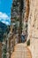 Caminito Del Rey - mountain wooden path along steep cliffs in Andalusia