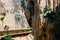 Caminito Del Rey, Spain, April 04, 2018: Visitors walking along the World\'s Most Dangerous Footpath reopened in May 2015. Ardale