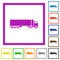 Camion flat framed icons