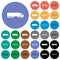 Camion round flat multi colored icons