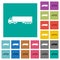 Camion square flat multi colored icons