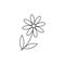 Camomile icon. daisy chamomile. Cute flower plant. Love card symbol. Growing concept. line design. white background. Isolated.