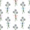 Camomiles. Delicate bouquet of white flowers. Repeating vector pattern. Isolated colorless background. Snow-white daisies. 