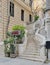 Camondo Steps, a famous pedestrian stairway leading to Galata Tower, built around 1870, Ä°stanbul, Turkey