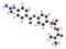 Camostat drug molecule. Serine protease inhibitor, investigated for treatment of Covid-19. 3D rendering. Atoms are represented as.