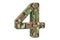 Camouflage army number 4, 3D rendering