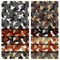 Camouflage clothing seamless patterns set