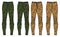 Camouflage Jogger bottom Pants design vector template, Track pants concept with front and back view, Sweatpants for running,