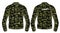 Camouflage Long sleeve Bomber jacket design template in vector, Bomber jacket with front and back view, winter jacket for Men and