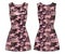 Camouflage printed Women Sleeveless tennis dress sports top jersey design flat sketch fashion Illustration suitable for girls and