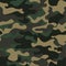 Camouflage seamless pattern background. Classic clothing style masking camo repeat print. Green brown black olive colors