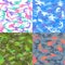 Camouflage seamless spots pattern background set