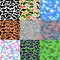 Camouflage seamless spots pattern background set