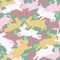 Camouflage seamless vector pattern Bunny and leaves
