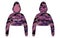 Camouflage Women long sleeve Sports Hooded crop top  sweatshirt t-shirt Jersey design concept Illustration Vector suitable for