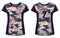 Camouflage Women Sports t-shirt Jersey design concept Illustration Vector suitable for girls and Ladies forvolleyball jersey
