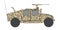camouflaged 3d render side view of humvee military vehicle