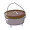 Camp cauldron for cooking icon, cartoon style