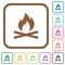 Camp fire simple icons