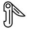 Camp knife icon, outline style