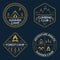 Camp logo set. Summer and forest camping badges. Mountain and Rock Climbing emblem. Vector illustration