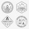 Camp logo set. Summer and forest camping badges. Mountain and Rock Climbing emblem. Vector illustration