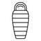 Camp sleeping bag icon, outline style